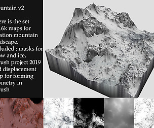 Set of maps for creation mountain landscape