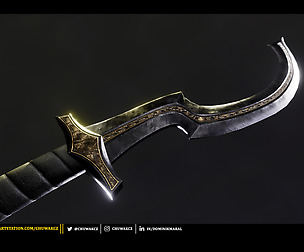 Egyptian Khopesh - Obsidian Version - Game ready