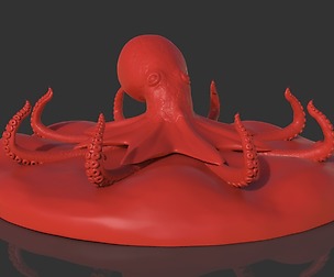 Red Octopus Figurine