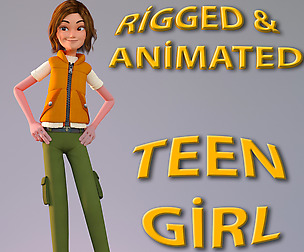 TOON GIRL - RIGGED AND ANIMATED 3D model