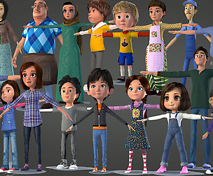 TOON CHARACTER BUNDLE - 21 RIGGED CHARACTER