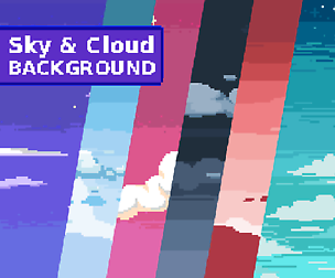 2D Pixel Art Backgrounds ( 10 Sky & Cloud ) #2