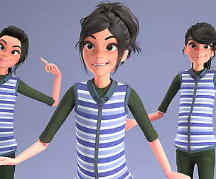 TOON GIRL 2 - RIGGED