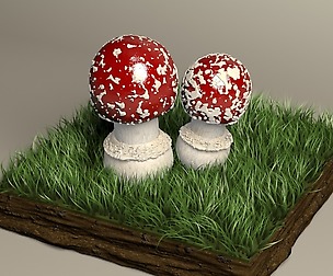 mushroom fly agaricus 3D model