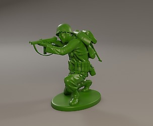 American soldier ww2 Shoot crouched A2