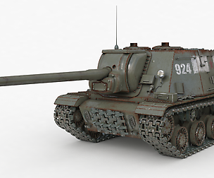 Tank ISU 122 Russian Vray