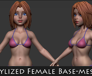 Stylized female base mesh