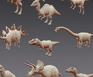 Dinosaur base mesh - Mega Pack