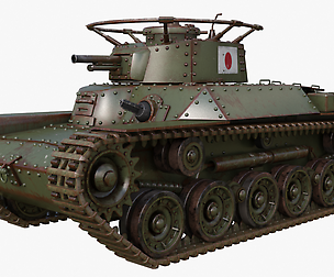 Tank Type 97 Chi Ha Green Japan Mental ray