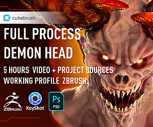 Demon Head Drawing and Sculpting Process