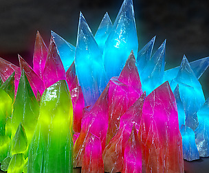 3D Glowing Crystals