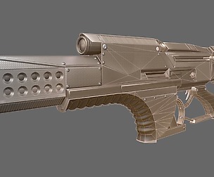 Futuristic Weapon Concept Low-Poly