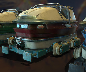 3D Roller Coaster Carts Game Ready