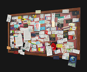 Public Bulletin Board Low-poly 3D model