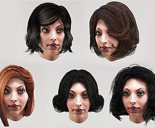 Female hair poligonal (bob haircut.) 10 species