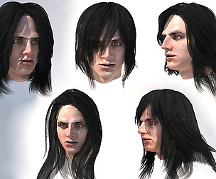 Set male long hairs 5 types