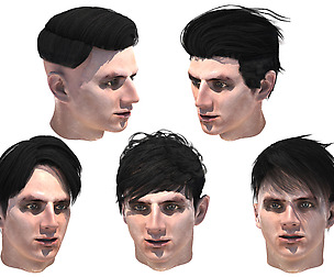 Men's hairstyles, low poly models. 5 options