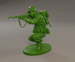 American soldier ww2 Shoot crouched A3