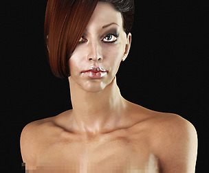 Female nude rigged, woman figure