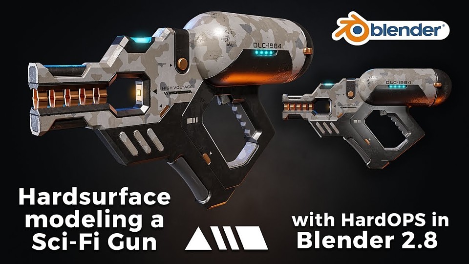 Hardsurface modeling a SciFi Gun in Blender 2.8