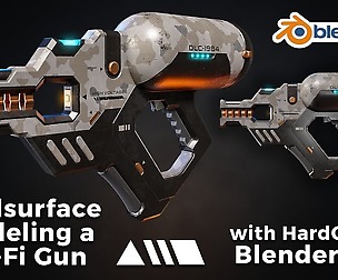 Hardsurface modeling a Sci-Fi Gun in Blender 2.8