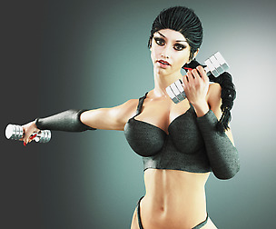 Female rigged fitnessgirl, woman figure
