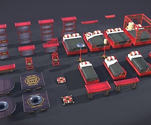 Lowpoly Asian Home Pack