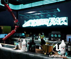 Cyberpunk Bar / Buffet / Unreal Engine Asset Pack