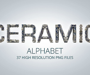 3D Render Set of a Ceramic Alphabet