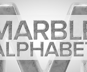 3D Render Set of a Marble Alphabet