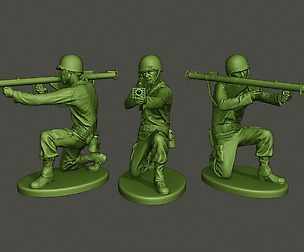 American soldier ww2 Shoot crouched A4