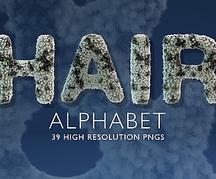 Hairy & Furry Alphabet - 3D Render Set