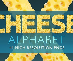 Cheese Alphabet - 3D Render Set