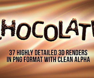 Chocolate Alphabet - 3D Render Set