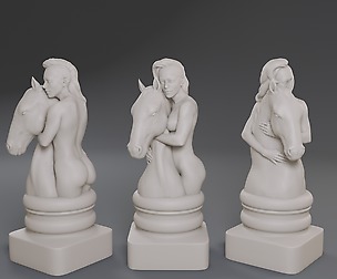 White Chess Female Knight