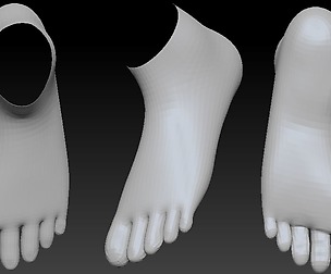 Foot base with retopology