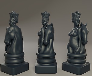 Black Chess Female knight