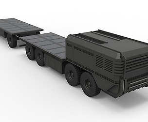 Military truck with trailer