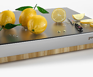 Lemons on chopping-board