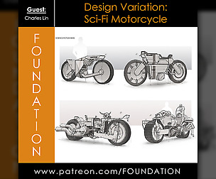 Foundation - Design Variation: Sci-fi Motorcycle