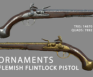 Weapon - Gun - Flemish Flintlock Pistol Ornament