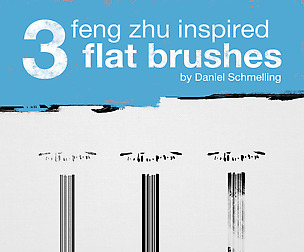 3x Feng Zhu Inspired Flat Brushes