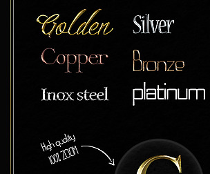 6 Premium Precious Metal Text Styles for Photoshop – Gold, Silver, Bronze..