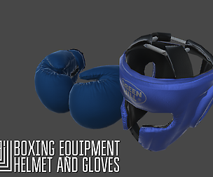 Boxing equipment - helmet and gloves