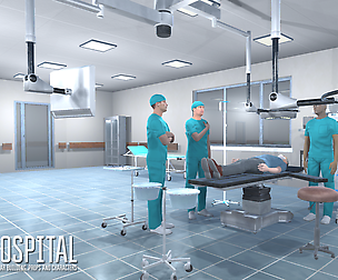 Hospital - modular building, props and characters