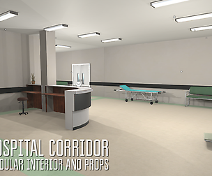 Hospital corridor - modular interior and props