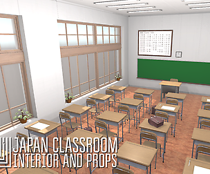 Japan classroom - interior and props