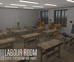 labour room - school classroom and props