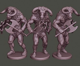 Minotaur Warrior Agressive two Axes