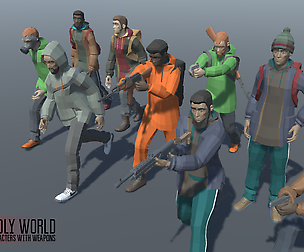 LOW POLY WORLD - STYLIZED CHARACTERS WITH WEAPONS